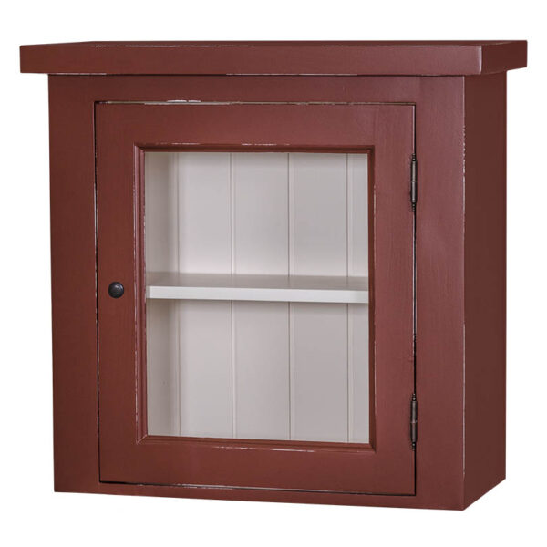 landelijke 1-deurse houten keukenkastje of bovenkastje. het bovenkastje heeft een plank. Gemaakt van massief hout eiken en het heeft een glazen deur. het kastje is bordeaux rood van kleur. de afmeting is 67 cm breed en 65 cm hoog of het kan op maat gemaakt worden. Villa Laura