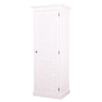 landelijke kledingkast met louvre shutter deuren. de kledingkast heeft planken en een roede. Gemaakt van massief hout eiken. de opbergkast is wit van kleur. de afmeting is 76 cm breed of het kan op maat gemaakt worden. Villa Laura