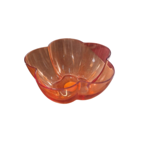 Glazen schaaltje bloem - oranje