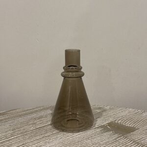 Glazen kandelaar - antraciet/bruin - maat M