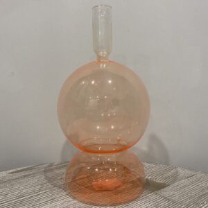Single flower vaas glas oranje - h25 x d13 cm