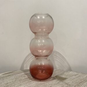 Vaas glas roze - transparant