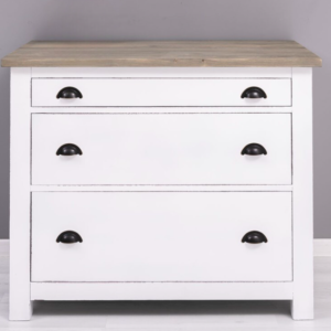 Landelijke houten keukenkast met 2 diepe lades en besteklade - 110 cm of maatwerk (PS702)