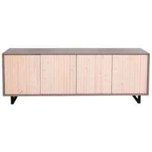 Moderne dressoir Barcelona met deuren van latjes op stalen poten - 214 cm of maatwerk (PS753)