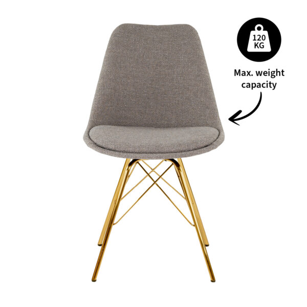 De Kick-kuipstoel Jens is de oude vertrouwde kuip in een ander jasje. De zitting van de kuip is bekleed met een katoenen textuurstof. En in combinatie met het gouden frame, geeft hij jouw interieur de luxe uitstraling die je zoekt. Helemaal Kick! Verkrijgbaar in meerdere kleuren dus mix and match voor het ultieme resultaat! Villa Laura