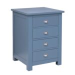 Landelijk houten keukenkast met 4 lades in de afmeting 67 cm. in de kleur donker blauw