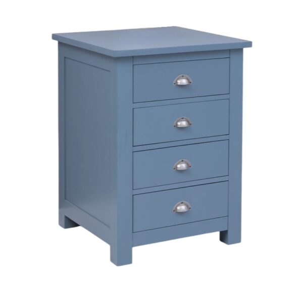 Landelijk houten keukenkast met 4 lades in de afmeting 67 cm. in de kleur donker blauw