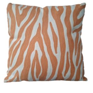Sierkussen zebraprint oranje en wit - 45x45 cm
