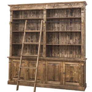 Klassiek landelijk boekenkast met ladder - 223 cm of maatwerk (PS72BAS/PS294SUP)