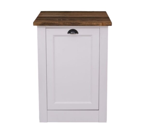 Landelijke houten ombouwkast voor een vaatwasser van 65 cm breed. Dit is een onderdeel van een samenstelling. De ladekast kan op maat gemaakt worden. het heeft een witte kleur met warm bruin eiken blad en komgrepen. verkrijgbaar bij Villa Laura