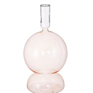 Kandelaar glas oranje - h25 x d13 cm