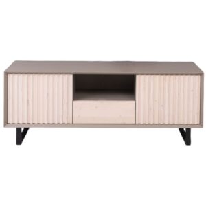 Moderne TV-meubel  Barcelona met latjes en stalen poten - 160 cm of maatwerk (PS752)