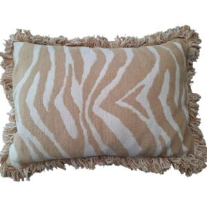 Sierkussen met zebrapatroon - wit/beige