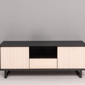Moderne TV-meubel  Barcelona met latjes en stalen poten - 160 cm of maatwerk (PS752)