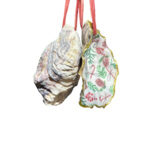 Oester ornament kerst- set van 3 - handgemaakt - zuurstok