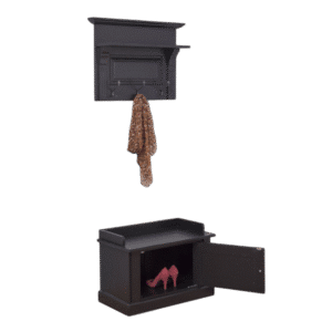 Landelijk houten wandkapstok en bankje – 80 cm (PS538 sup/bas)